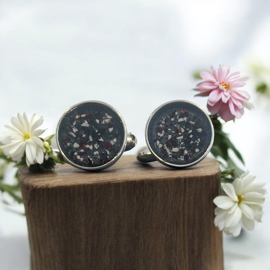 Stunning Round Solid 925 Silver Cufflinks 13.8mm