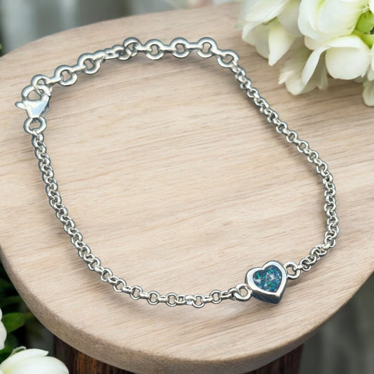 ***NEW***Mini Heart Charm Belcher 925 Silver Bracelet
