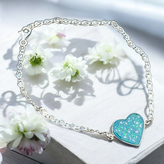 Pretty 925 fixed Silver Heart Bracelet