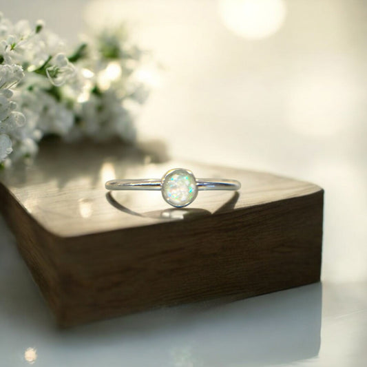 Simple solid 925 silver round stacker ring (two sizes available)