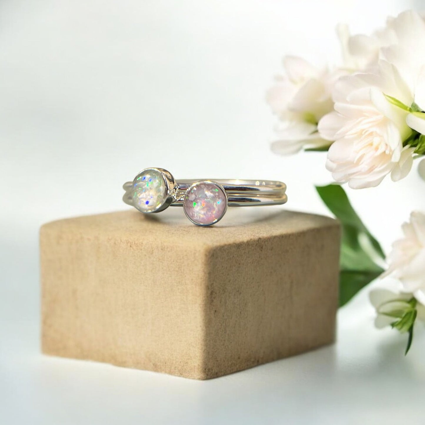 Simple solid 925 silver round stacker ring (two sizes available)