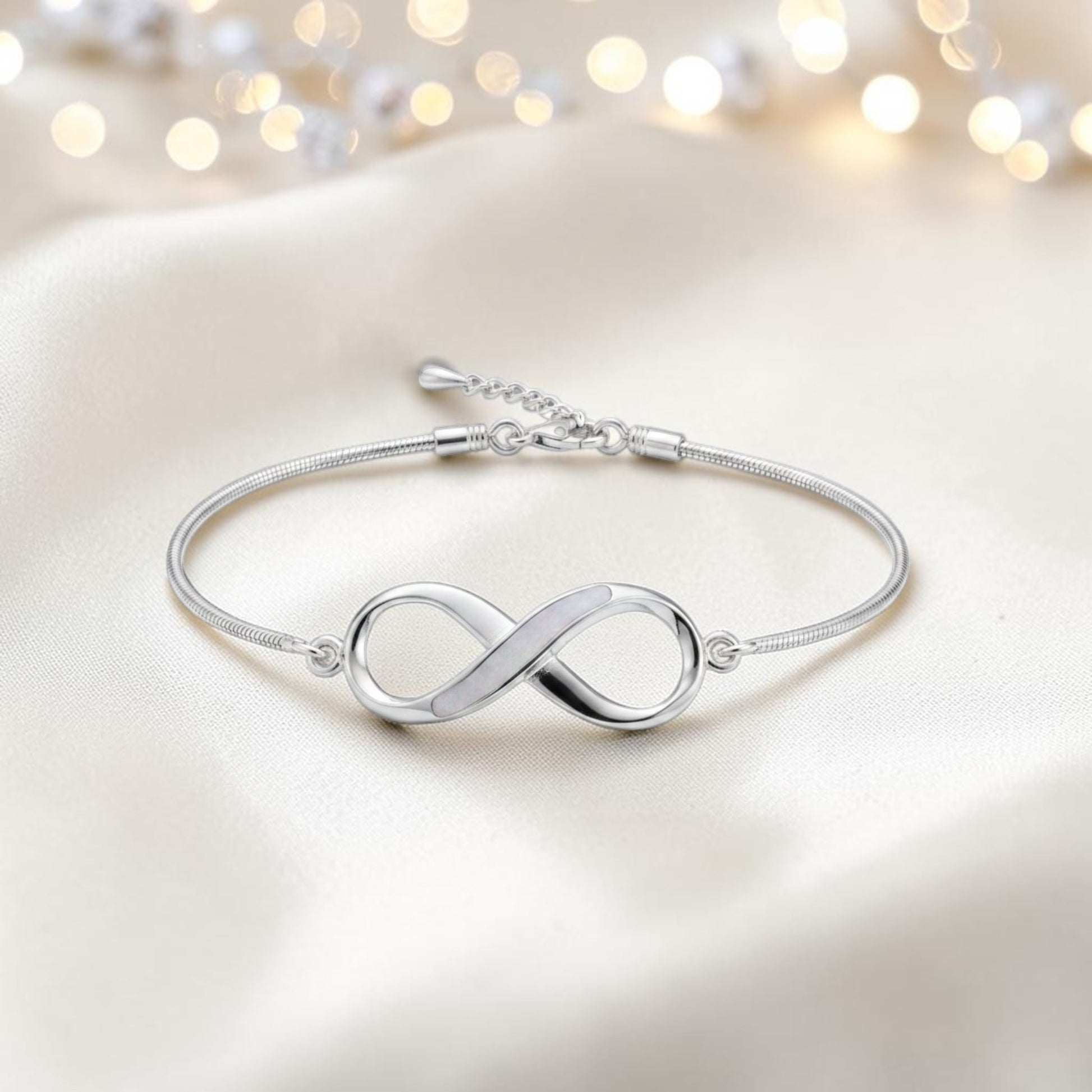 Infinity Bracelet — silver infinity ashes memorial bracelet, handcrafted in Lancashire, UK - by Keepsake Memorial Jewellery