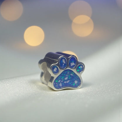 Lily paw silver ashes charm, handcrafted in Lancashire UK - by Keepsake Memorial Jewellery 