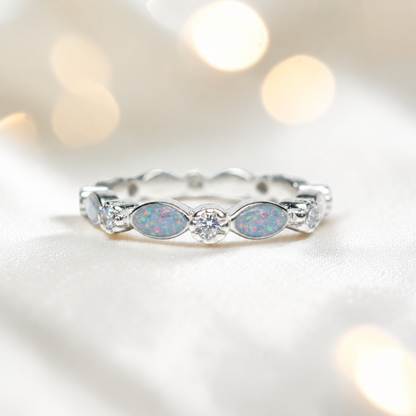 Keepsake Memorial Silver Liora Ashes Ring in Baby Blue  - Handcrafted in the UK