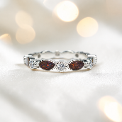 Keepsake Memorial Silver Liora Ashes Ring in Copper Mocha  - Handcrafted in the UK