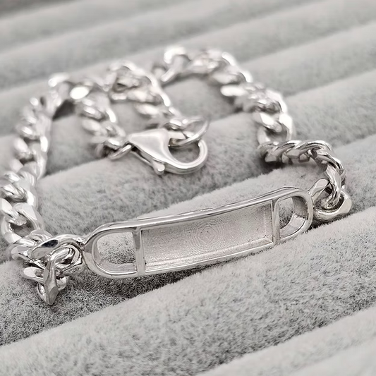 Unisex Silver keepsake bracelet, Lancashire, UK.