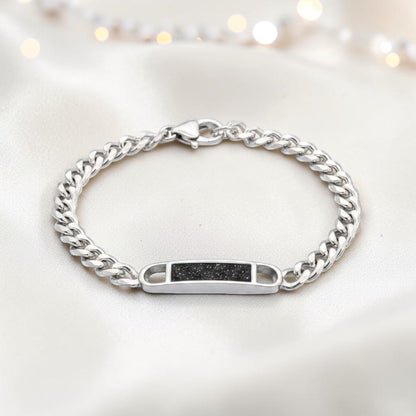 Lumena unisex silver memorial bracelet, handcrafted in Lancashire UK - by Keepsake Memorial Jewellery