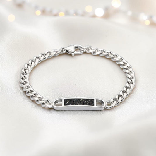 Lumena unisex silver memorial bracelet, handcrafted in Lancashire UK - by Keepsake Memorial Jewellery