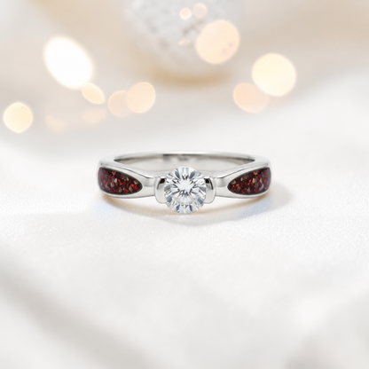 Keepsake Memorial Silver  Lumina Ashes Ring in Copper Mocha - Handcrafted in the UK