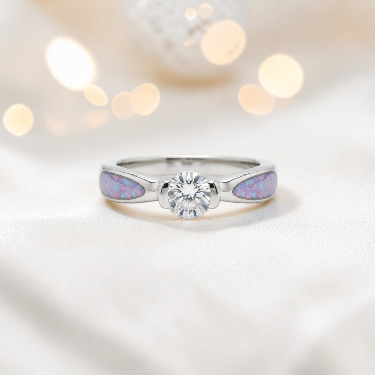 Keepsake Memorial Silver  Lumina Ashes Ring in Unicorn Purple - Handcrafted in the UK