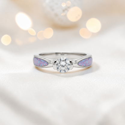 Keepsake Memorial Silver  Lumina Ashes Ring in Unicorn Purple - Handcrafted in the UK