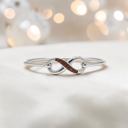 Lunara Bangle — silver infinity ashes memorial bangle in copper mocha, handcrafted in Lancashire, UK - by Keepsake Memorial Jewellery