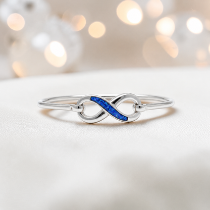 Lunara Bangle — silver infinity ashes memorial bangle in royal blue, handcrafted in Lancashire, UK - by Keepsake Memorial Jewellery
