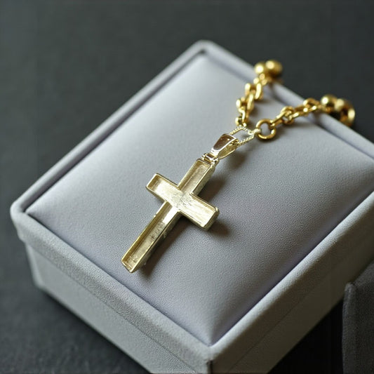 Men's 9ct Gold Memorial cross, Lancashire
