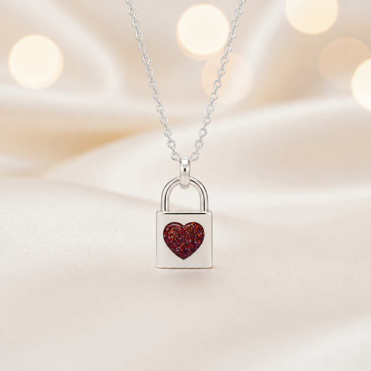 Mara sterling silver heart padlock pendant in copper mocha, handcrafted in Lancashire UK