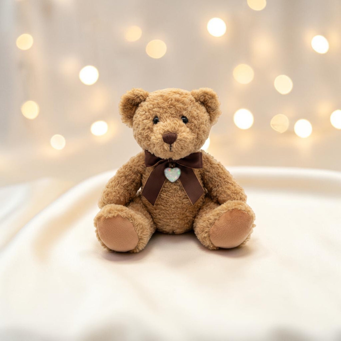 Memorial ashes teddy with ashes charm, handcrafted in Lancashire K
