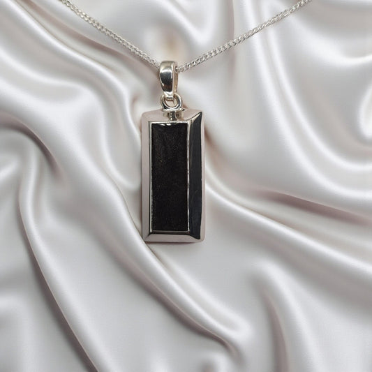 Handcrafted memorial ashes pendant in sterling silver, made in Lancashire