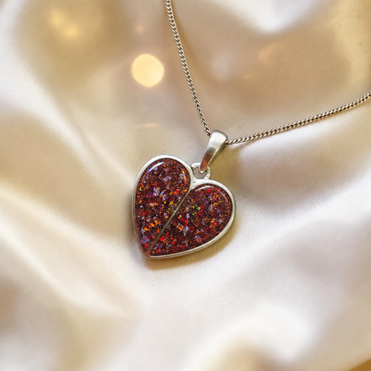 Miara split heart memorial pendant in copper mocha, handcrafted in Lancashire UK - by Keepsake Memorial Jewellery