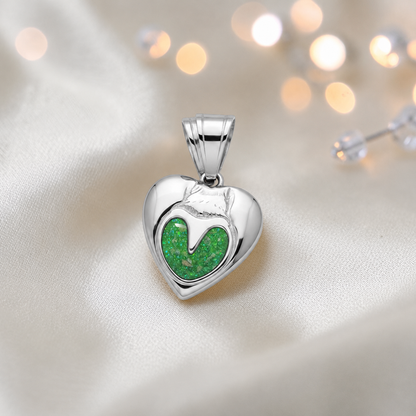 Midnight horse memorial ashes keyring in fruit green, handcrafted in Lancashire UK - by Keepsake Memorial Jewellery