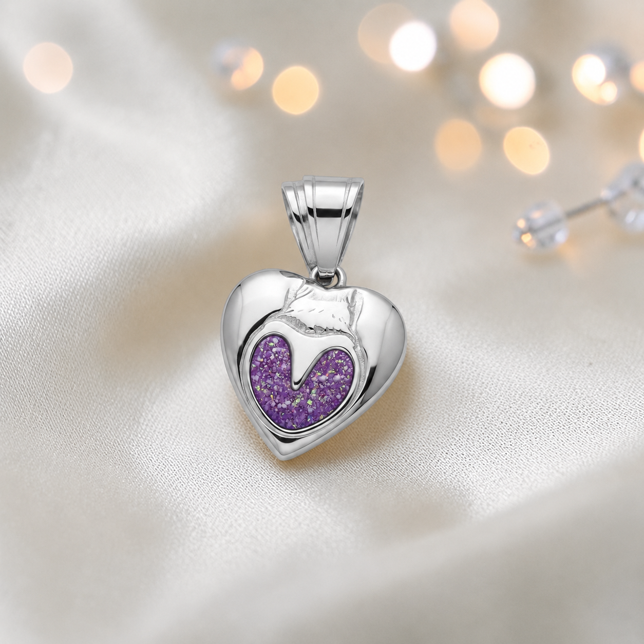 Midnight horse memorial ashes keyring in rose pink, handcrafted in Lancashire UK - by Keepsake Memorial Jewellery