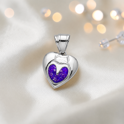Midnight horse memorial ashes keyring in sleepy lavender, handcrafted in Lancashire UK - by Keepsake Memorial Jewellery