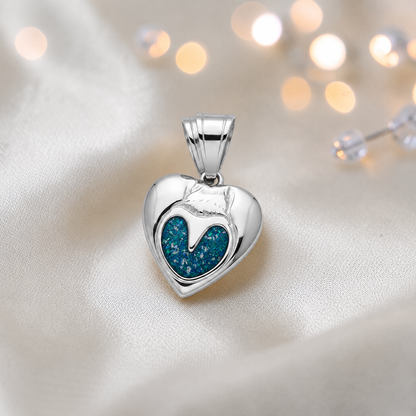 Midnight horse memorial ashes keyring in teal mist, handcrafted in Lancashire UK - by Keepsake Memorial Jewellery