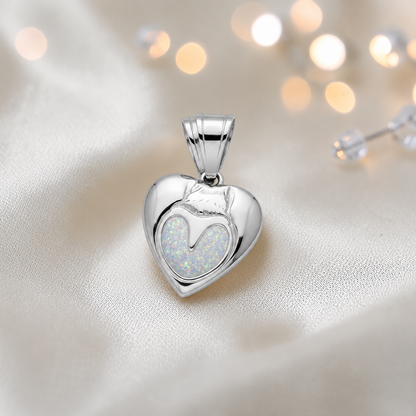 Midnight horse memorial ashes keyring in white snow, handcrafted in Lancashire UK - by Keepsake Memorial Jewellery