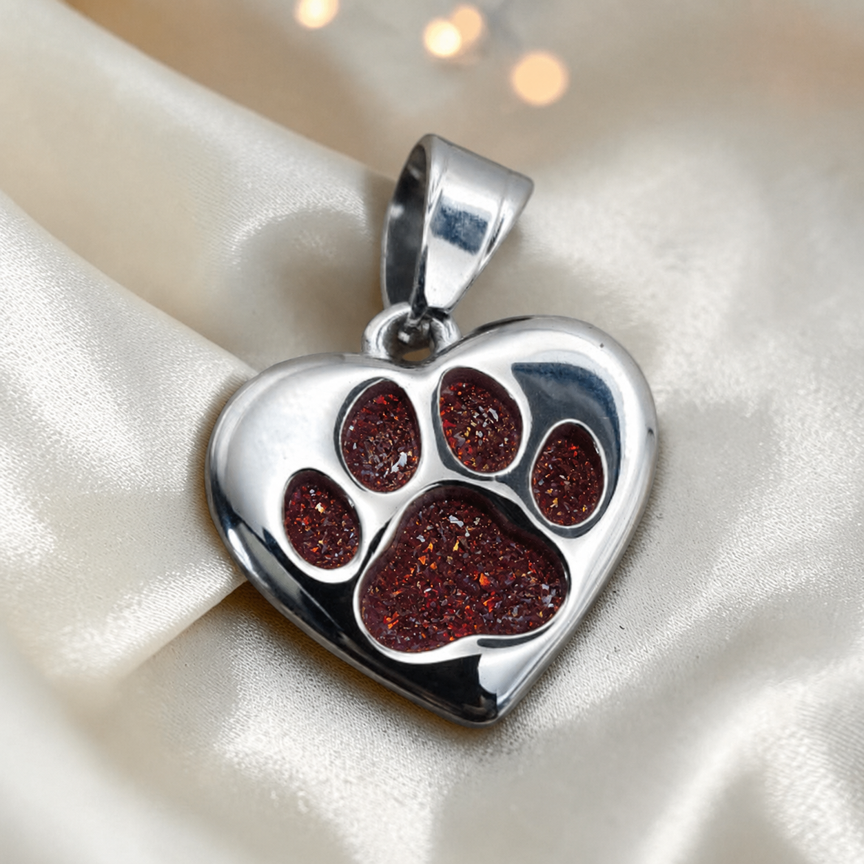 Milo paw keyring ashes charm, in copper mocha, handcrafted in Lancashire UK - by Keepsake Memorial Jewellery