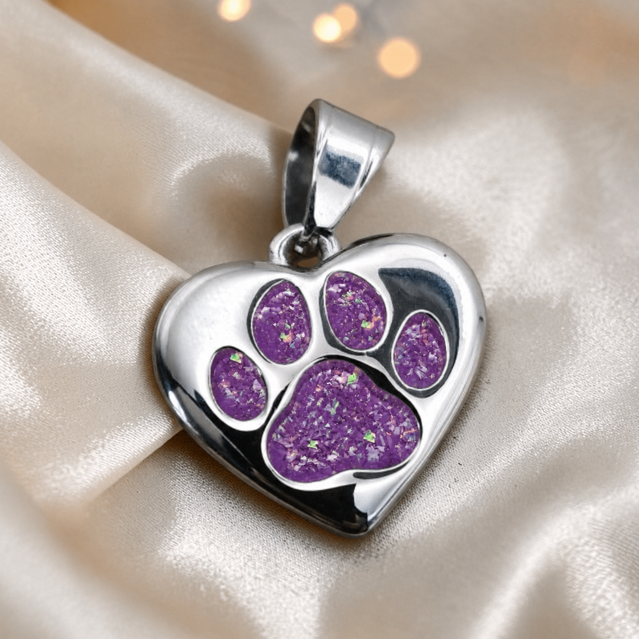 Milo paw keyring ashes charm in rose pink, handcrafted in Lancashire UK - by Keepsake Memorial Jewellery
