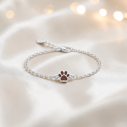 Molly paw ashes bracelet, in copper mhandcrafted in Lancashire UK - by Keepsake Memorial Jewellerycha, 