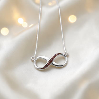 Nunki infinity memorial pendant in copper mocha, handcrafted in Lancashire UK - by Keepsake Memorial Jewellery
