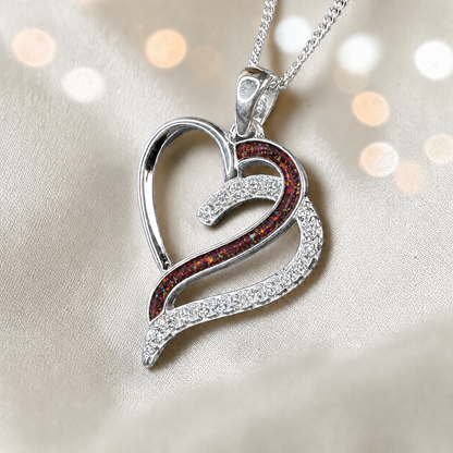 Olive Heart shaped memorial ashes pendant with CZ stones and copper mocha resin. handcrafted in Lancashire, UK.
