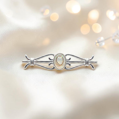 Ophelia brooch - sterling silver ashes memorial brooch with hair inclusion, handcrafted in Lancashire UK - by Keepsake Memorial Jewellery