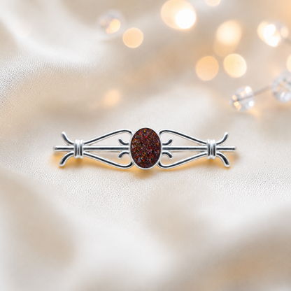 Ophelia brooch - sterling silver ashes memorial brooch in copper mocha, handcrafted in Lancashire UK - by Keepsake Memorial Jewellery