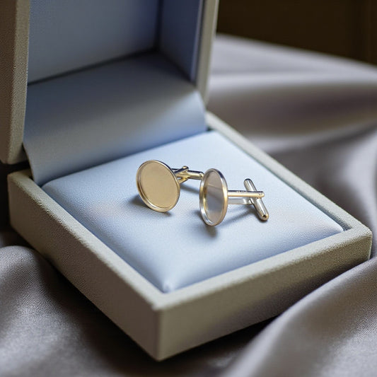 Men's silver ashes cufflinks, keepsake jewellery, Lancashire, UK