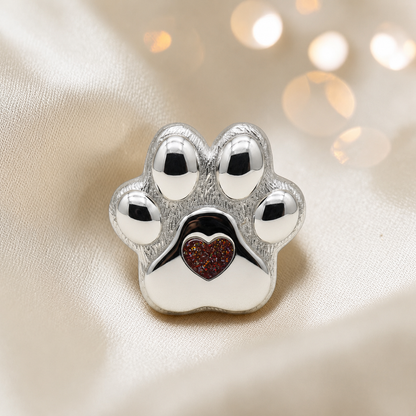 Pawprint of love, Stainless steel paw print ashes ornament in copper mocha, handcrafted in Lancashire, UK - by Keepsake Memorial Jewellery