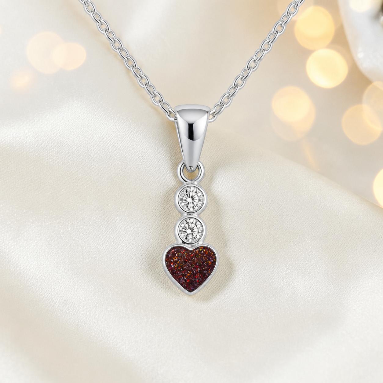 Pleione dainty heart ashes pendant in copper mocha, handcrafted in Lancashire UK - by Keepsake Memorial Jewellery