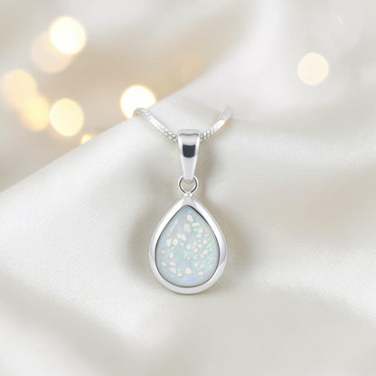 Procyon Pendant — sterling silver pear-shaped ashes memorial pendant, handcrafted in Lancashire, UK
