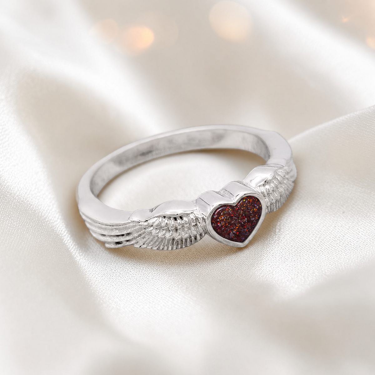 Keepsake Memorial Silver Raphaela Ashes Ring in Copper Mocha - Handcrafted in the UK 