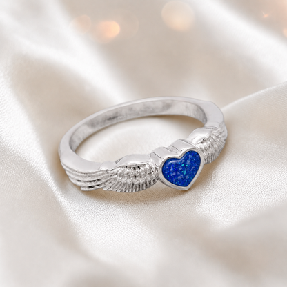 Keepsake Memorial Silver Raphaela Ashes Ring in Royal Blue - Handcrafted in the UK 