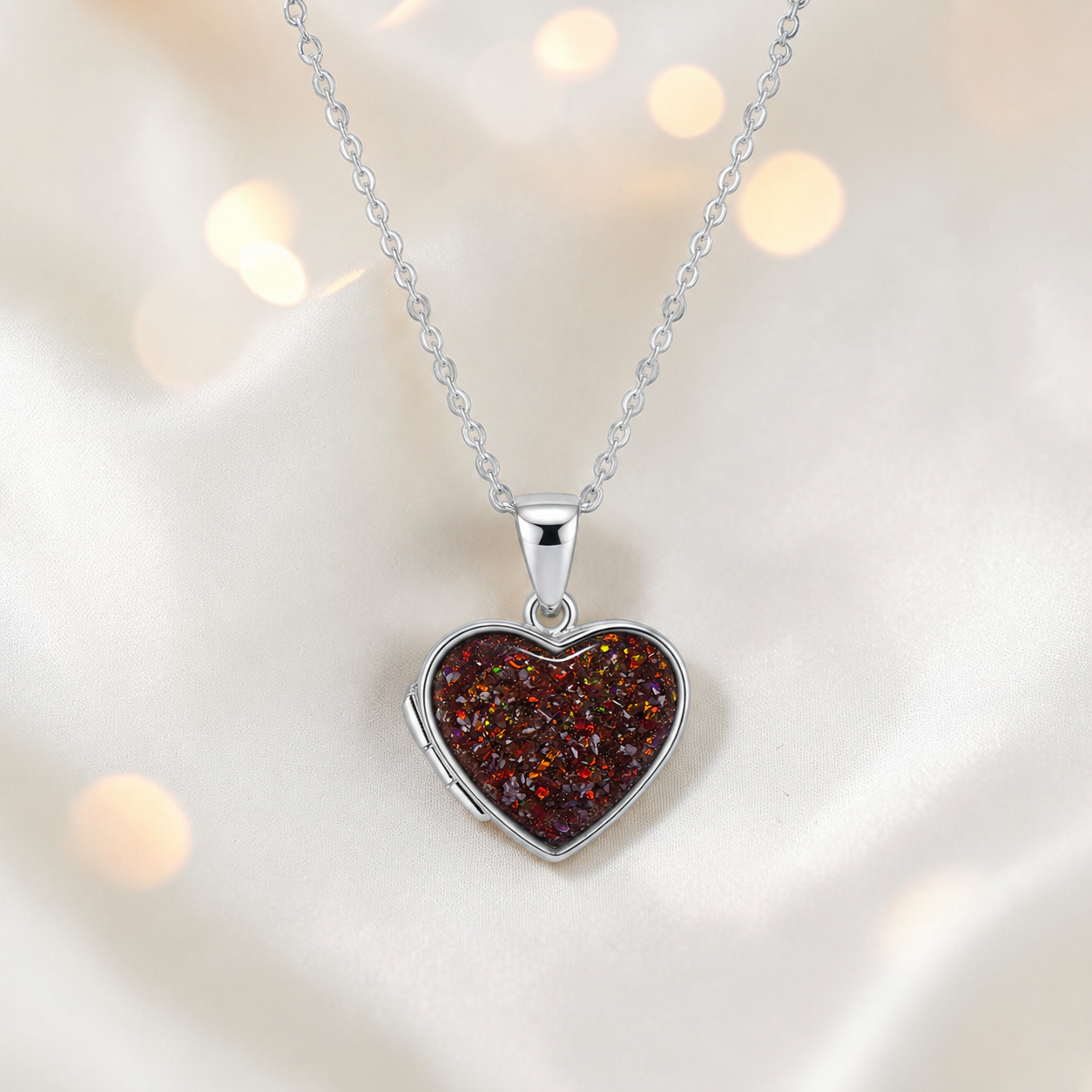 Regulus heart shaped memorial locket in copper mocha, handcrafted in Lancashire UK - by Keepsake Memorial Jewellery
