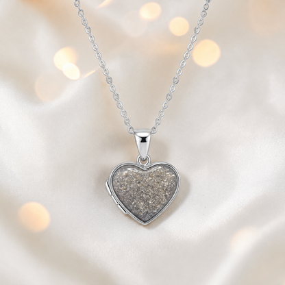 Regulus heart shaped memorial locket in natural ash, handcrafted in Lancashire UK - by Keepsake Memorial Jewellery