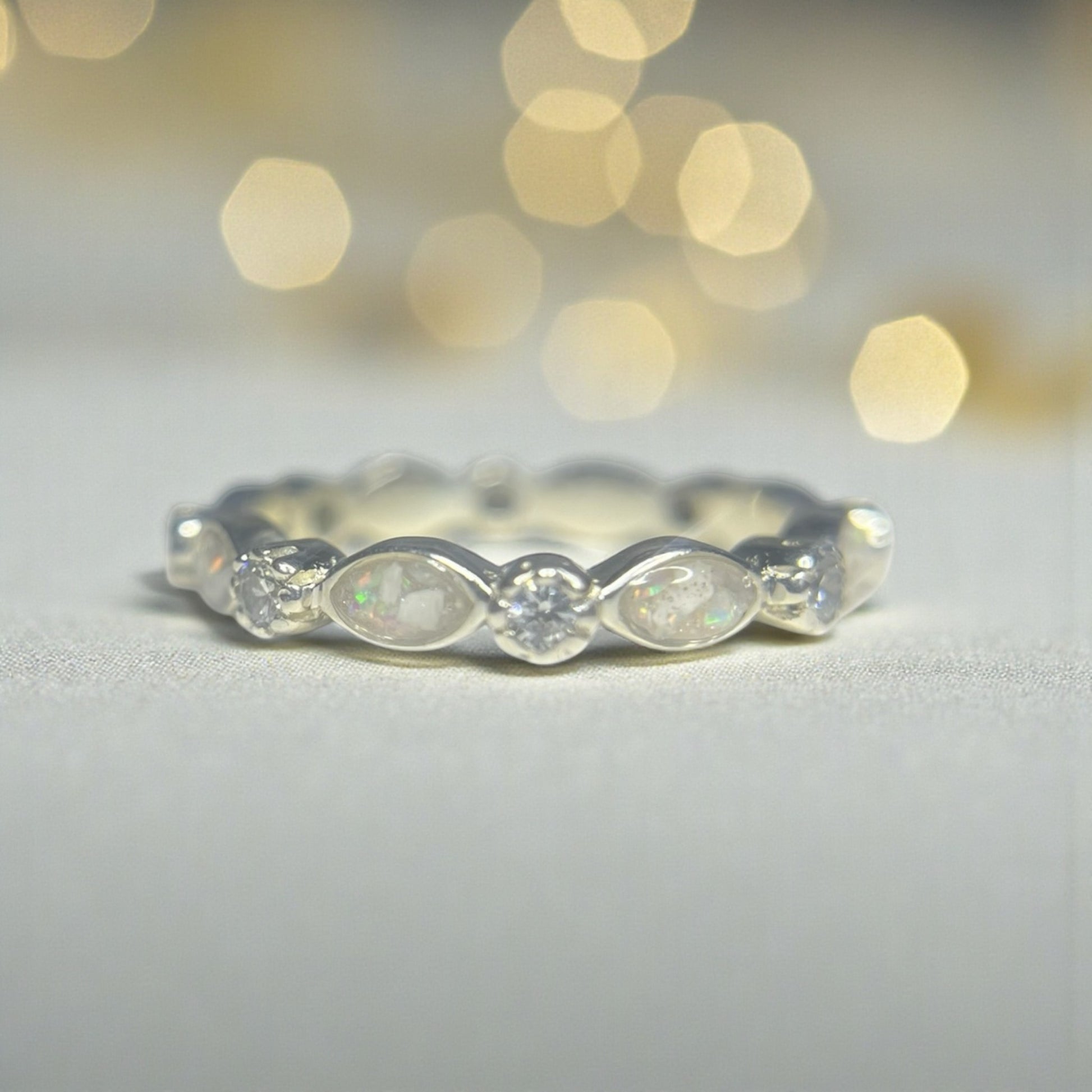 Liora Band — silver full band ashes memorial ring, handcrafted in Lancashire, UK