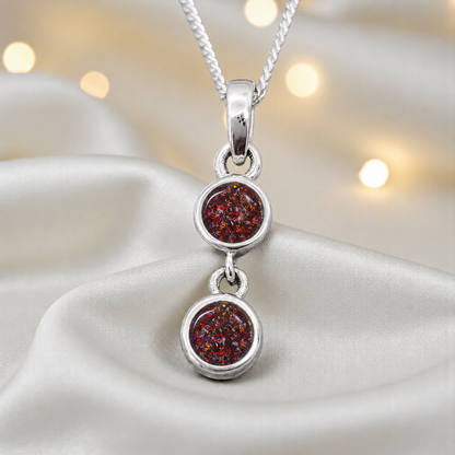 Sadr two stone memorial pendant in copper mocha, handcrafted in Lancashire UK - by Keepsake Memorial Jewellery