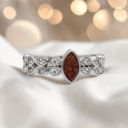 Keepsake Memorial Silver Serenata Ashes Ring in Copper Mocha  - Handcrafted in the UK 