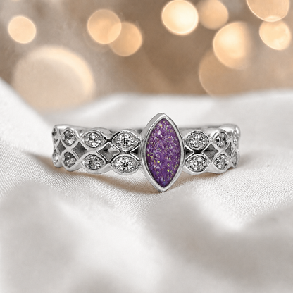 Keepsake Memorial Silver Serenata Ashes Ring in Rose Pink - Handcrafted in the UK 