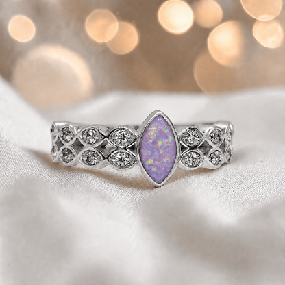 Keepsake Memorial Silver Serenata Ashes Ring in Unicorn Purple - Handcrafted in the UK 