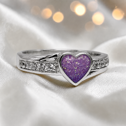 Keepsake Memorial Silver Serenity Ashes Ring in Rose Pink  - Handcrafted in the Uk