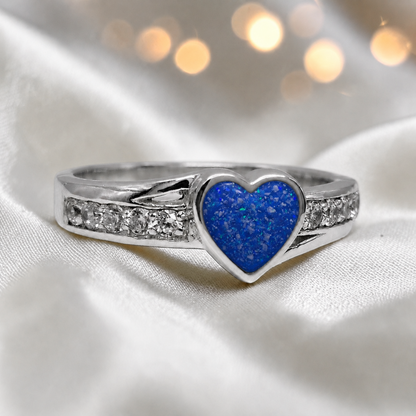 Keepsake Memorial Silver Serenity Ashes Ring in Royal Blue - Handcrafted in the UK