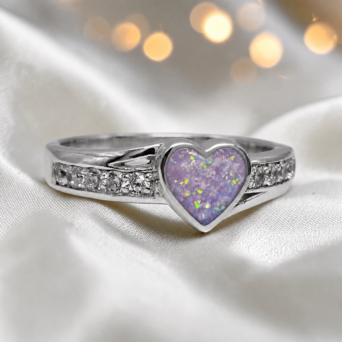 Keepsake Memorial Silver Serenity Ashes Ring in Unicorn purple  - Handcrafted in the Uk